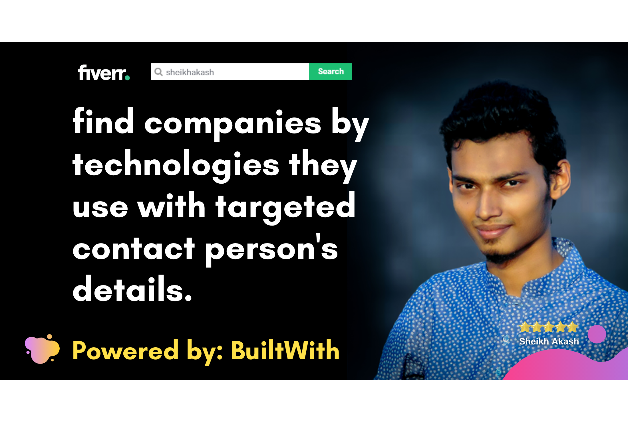 find companies by technologies they use with contact persons